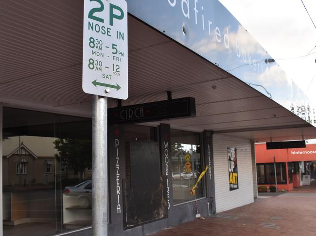 New 'nose in' parking signs across the town's centre.