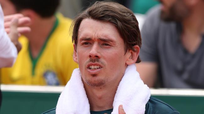 Alex de Minaur called out player workload after his shock French Open loss. (Photo by Clive Brunskill/Getty Images)
