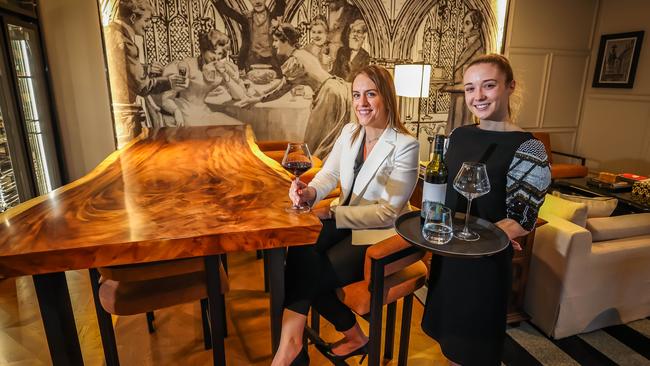 Sindy Basdevant and Hannah Papp-Horvath, club manager at the Sofitel’s Club Millésime. Picture: Tom Huntley