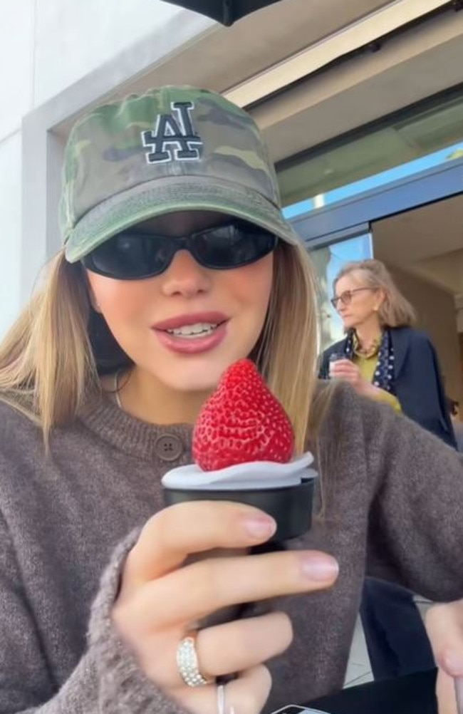 A woman paid nearly $30 AUD for a single strawberry. Picture: TikTok/AlyssaAntocii