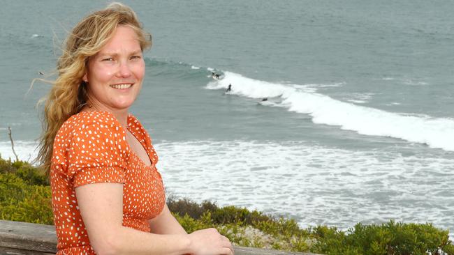 Deakin Criminologist Dr Monique Mann is leading a campaign to raise awareness of surf cameras. Picture: Alison Wynd