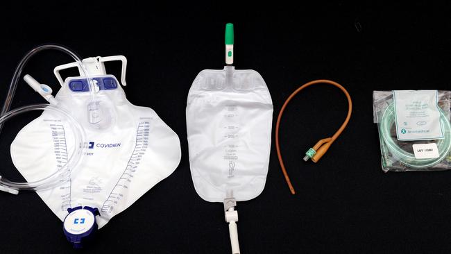 Various tubes, catheter and collection bags similar to those involved used at the QEH. Picture Greg Higgs