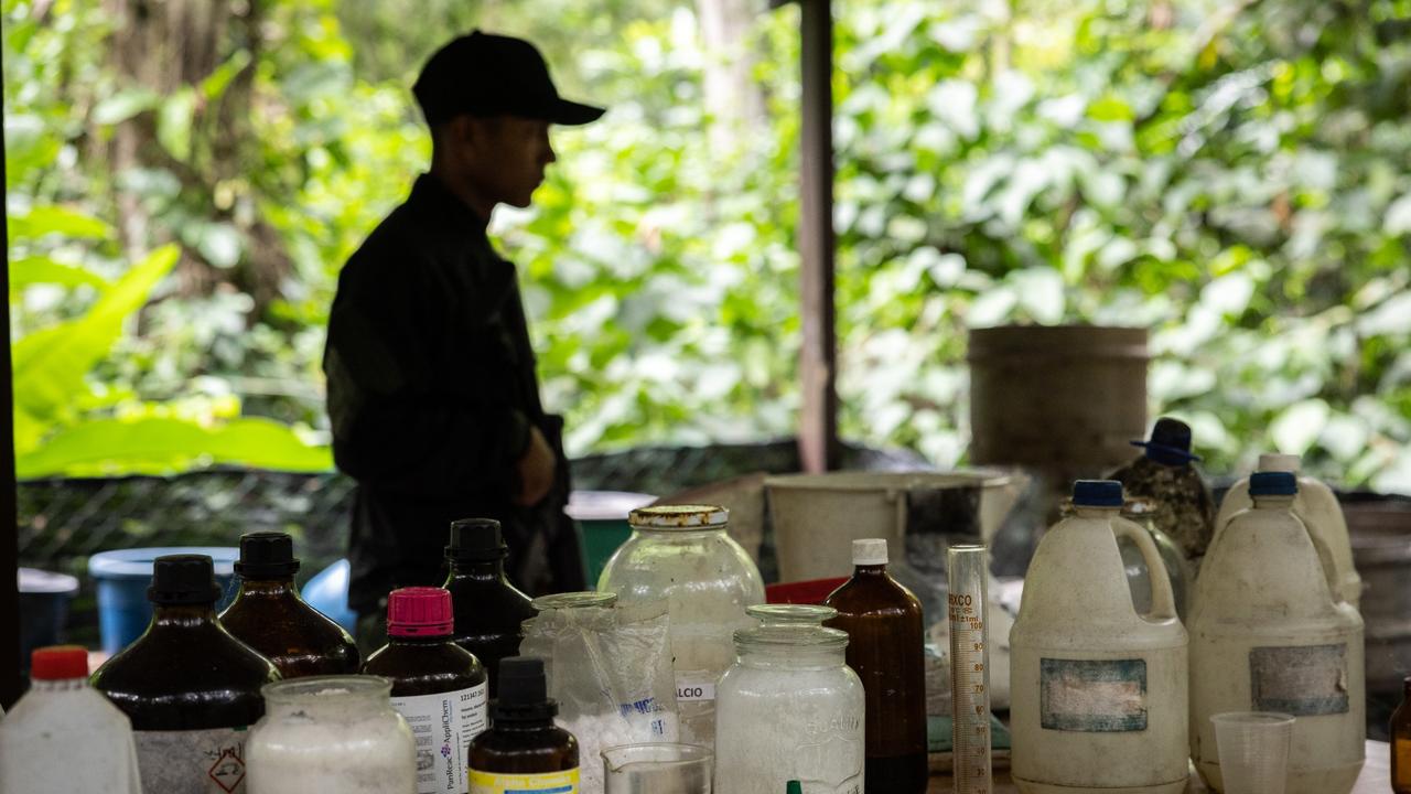 The anti-narcotics training camp is in a secret location in Colombia. Picture: Jason Edwards