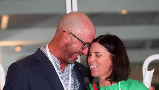 Beef Farmers of the Year Jeremy and Julie Shaw react to their award.