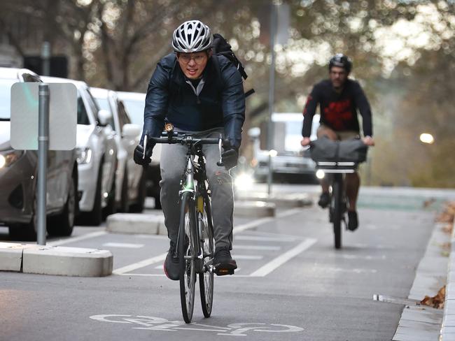 Mr Reece says the rollout of bike lanes along Exhibition St could have been ‘done better’. Picture: David Caird