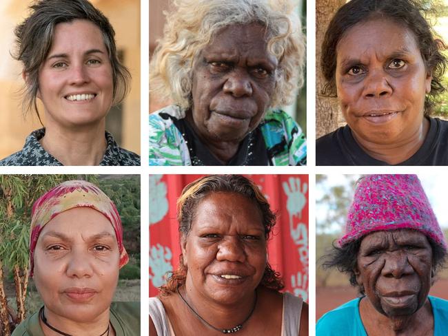 Tamarra authors: (clockwise from top left) linguist Felicity Meakins, Gurindji elder Violet Wadrill, Gurindji language worker Cassandra Algy, microbiologist Gregory Crocetti, artist Briony Barr, Gurindji elder Topsy Dodd, Gurindji language worker Cecelia Edwards and Gurindji woman Leah Leaman.