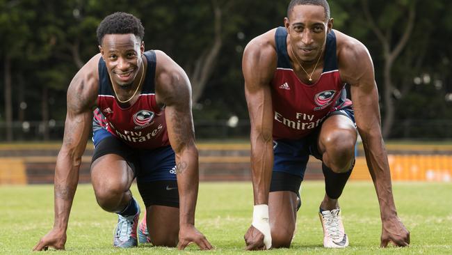 USA speedsters Carlin Isles and Perry Baker. Photo: Julian Andrews