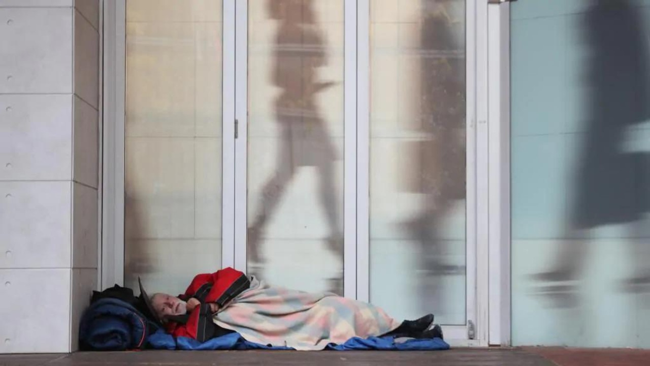 A man sleeping rough in Adelaide, South Australia. Picture: Tait Schmaal