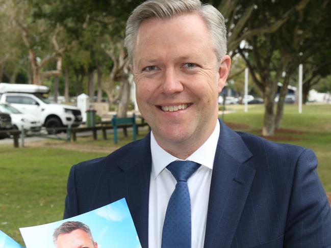 Councillor Cameron Caldwell outside the meeting. Cr Caldwell will be the Liberal Party’s candidate in the Fadden by-election. Picture: Mike Batterham.