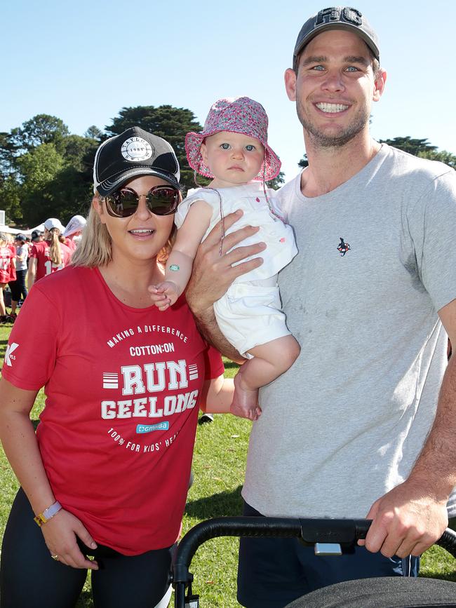 The Hawkins with daughter, Arabella. Picture: Alison Wynd