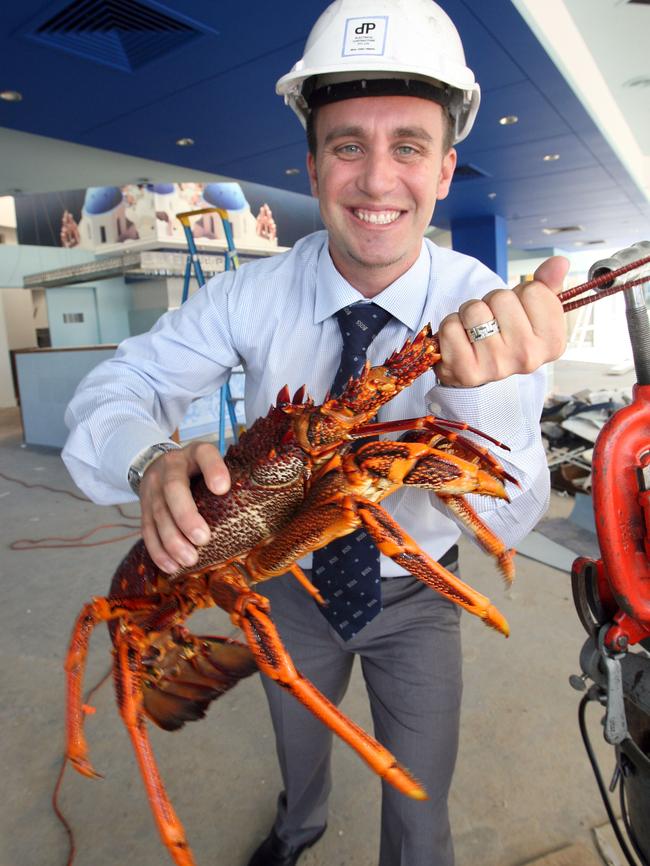 Michael Tassis preparing for the opening of George's Paragon at Eagle Street Pier in 2011. 