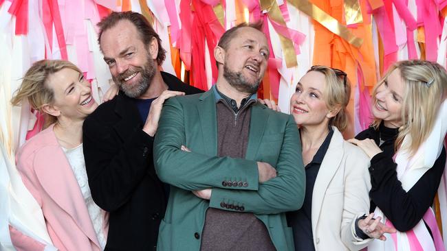 Cate Blanchett, Hugo Weaving, Andrew Upton, Susie Porter and Jacquline McKenzie at the launch of Sydney Theatre Company’s 2015 season. Picture: James Croucher.