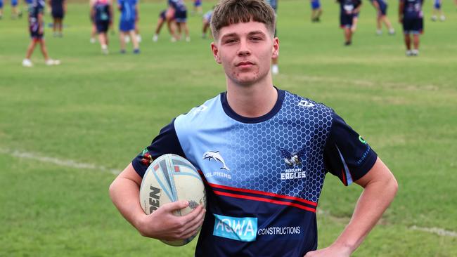 Grady Payne as a Redcliffe State High School student - he will be a leading Tigers’ Meninga Cup player. Picture: Tertius Pickard