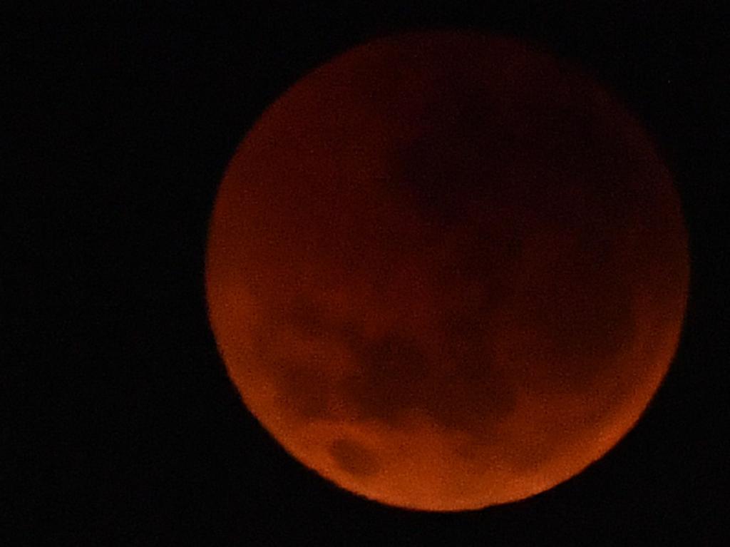 A blood moon seen in Australia in July 2018. Picture: Joel Carrett/AAP