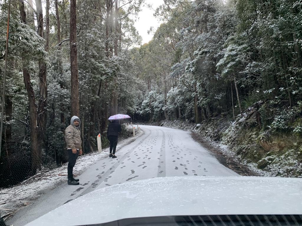 Snow on Kunanyi/Mt Wellington on Tuesday June 7, 2022