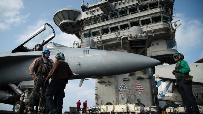 Mr Hancock suggested a cable arrester system for an arrester bed, similar to what is used to catch landing planes on aircraft carriers. Picture: AP / Jon Gambrell