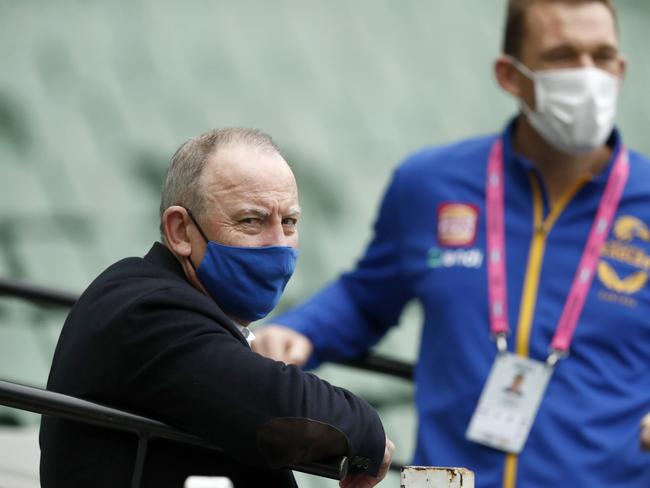 MELBOURNE, AUSTRALIA - JULY 31: West Coast Eagles Chief Executive Officer Trevor Nisbett looks on before during the round 20 AFL match between Collingwood Magpies and West Coast Eagles at Melbourne Cricket Ground on July 31, 2021 in Melbourne, Australia. (Photo by Darrian Traynor/Getty Images)