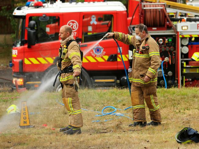 About 50 firefighters tackled the massive blaze. Picture: Mark Stewart