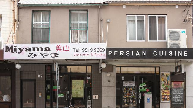 The couple’s flat was above a row of King St shops. Picture: Julian Andrews