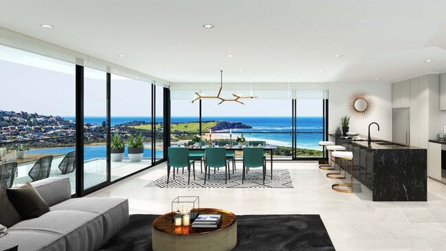 The view from one of the penthouse apartments at the Lighthouse, Dee Why. Picture: NSW Real Estate