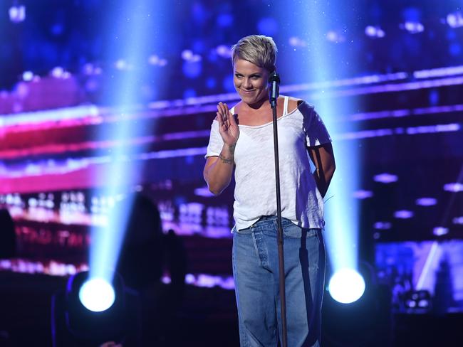 Recording artist Pink performs onstage during the 60th Annual GRAMMY Awards. Picture: AP