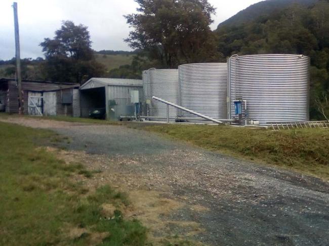 Tanks on site at the Consolidated Water Pty Ltd water extraction site at Natural Bridge, as pictured in council documents.