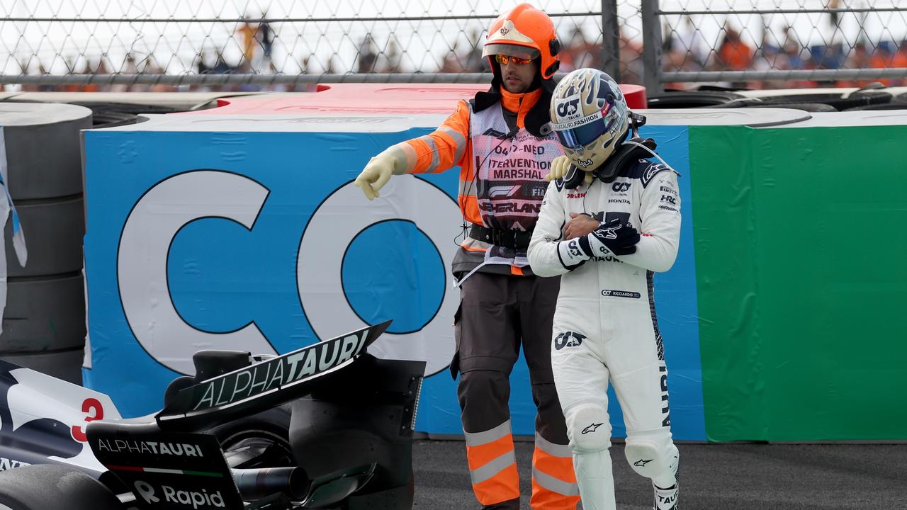 Daniel Ricciardo was in immediate pain. (Photo by Lars Baron/Getty Images)