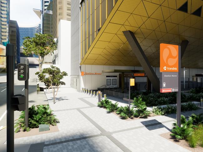 A render of the Albert St station for the Cross River Rail. Picture: Supplied