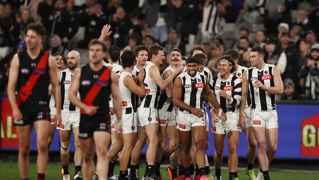 Collingwood embarrassed the Bombers during the first half. Picture: Michael Klein.