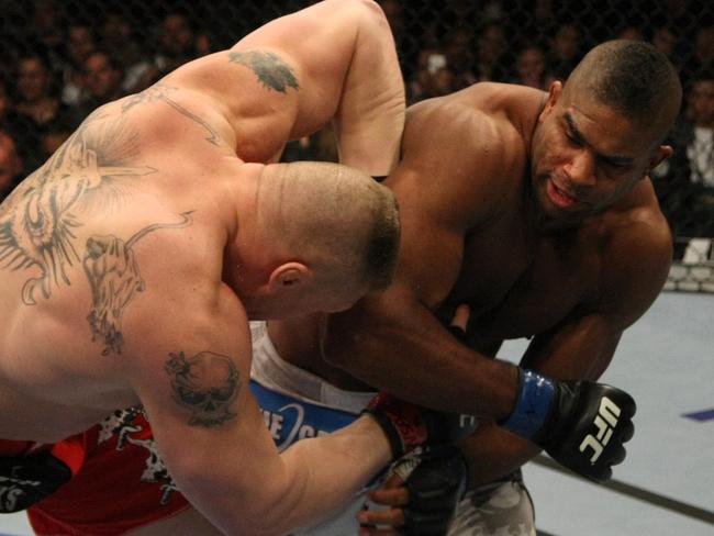 Lesnar lost his final two fights in the UFC to Cain Velasquez and Alistair Overeem (pictured above).