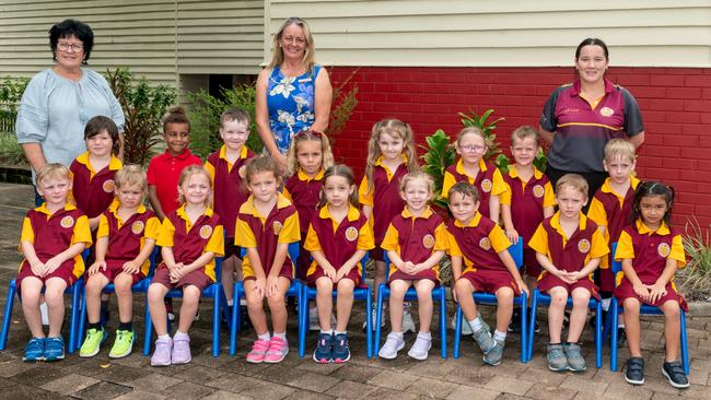 Sarina State School Prep A Back row: Damien Caesar, Tukarna Wailu, Cooper Pash, Iylah Chilcott, Dayle Simons, Mia Deacon, Ethan Bombardieri, Dallas Austin Front row: Ethen Wallace, Huxley Anderson, Camille Kattenberg, Indigo Sheppard, Penelope Von Snarski, Shea Durkin, Benjamin Grittner, Blake Fisher, Gwyneth DaleTeacher Aide: Miss Julie, Principal Ms Adams, Teacher: Mrs Garnham Picture: Michaela Harlow.