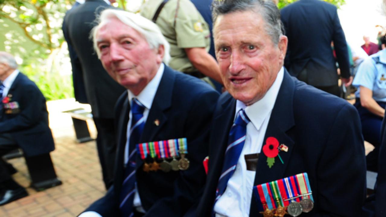 (L-R) Mr William Ennis, Mr Roy Cornford and Mr Derek Holyoake at the Prisoners of War Memorial Service held at Changi Chapel in Singapore. Mid Caption: A contingent from Australia’s Federation Guard (AFG) has paid their respects to Prisoners of War who were held at Changi Prison following the fall of Singapore in 1942. During a moving service, the contingent mounted a catafalque party, paying homage to those who fought and died during the campaign, and over 22,000 Australians who were taken as prisoners of war following the fall of Singapore. The Minister for Veterans' Affairs, Warren Snowden MP, and six veterans of the campaign watched on as the last post was sounded, as a mark of respect to those who fought and died during the campaign. Commemorations in Malaysia and Singapore have been conducted to mark the 70th Anniversary of the Malayan Campaign. Photo By: Corporal (CPL) Melina Mancuso 1st Joint Public Affairs Unit