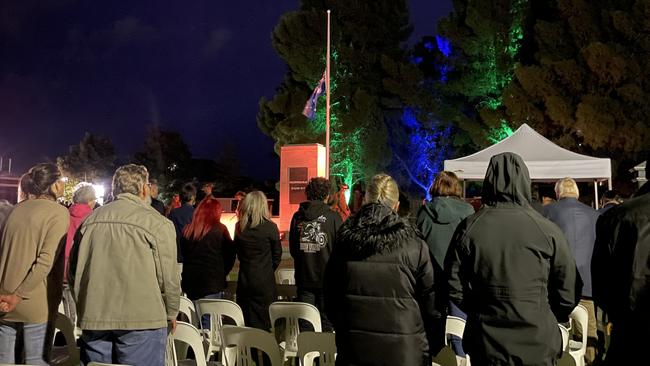 Crowds gathered at Henderson Park in Mildura to commemorate Anzac Day.