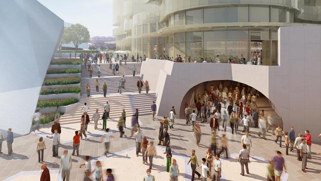 An artist’s impression of the Festival Plaza redevelopment plans.