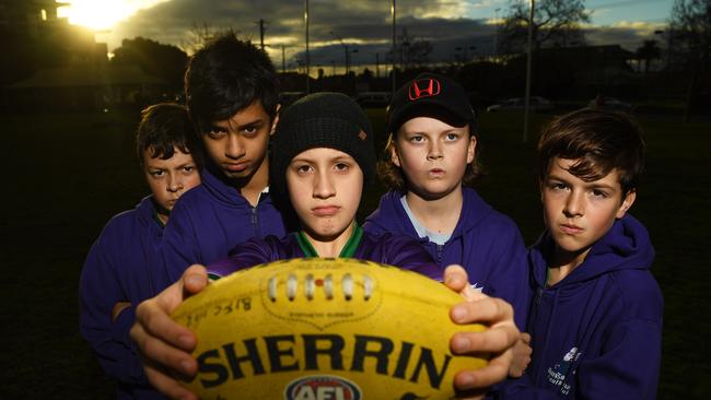 (L-R) Monty, Pranav, Daniel, Archie and Cesar hope for better facilities at their club. Picture: James Ross