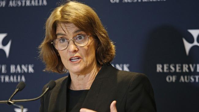 SYDNEY, AUSTRALIA - NewsWire Photos AUGUST 6 , 2024:   Reserve Bank Governor Michele Bullock delivers the RBA's Monetary Policy decision and Rates announcement. Picture: NewsWire / John Appleyard