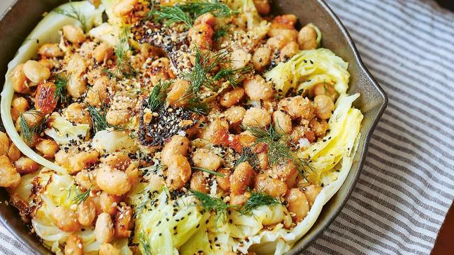 Sophie Hansen's charred cabbage salad with butter beans