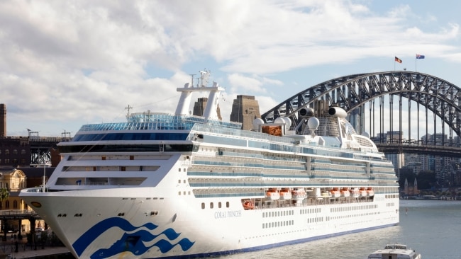The Coral Princess docks in Sydney after a Covid outbreak saw 110 crew members test positive.