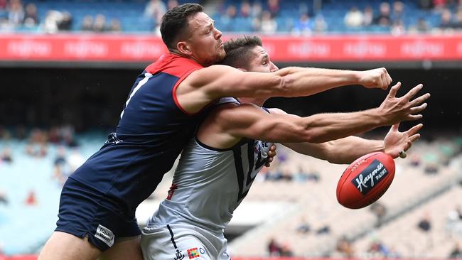 Steven May and Jesse Hogan both moved after the Lachie Neale deal went through. Picture: AAP Images