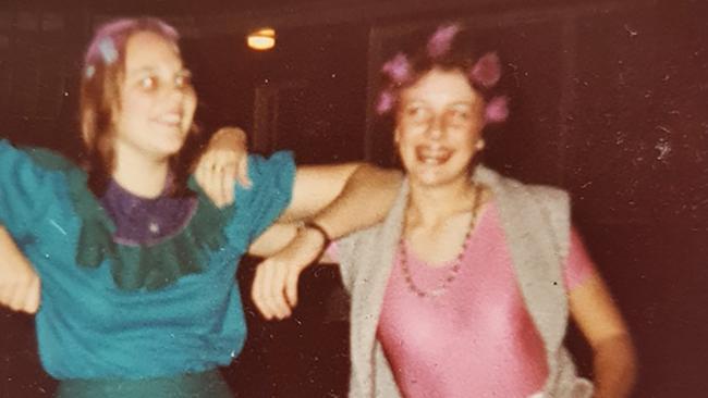 Megan Donegan and Kathleen Folbigg pictured at a disco in 1982, during their high school years.