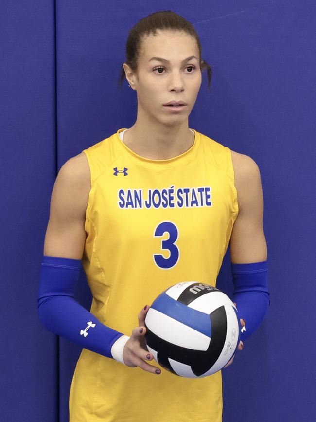 Blaire Fleming is a trans woman competing with San Jose State’s women’s volleyball team. (Photo by Andrew Wevers/Getty Images)