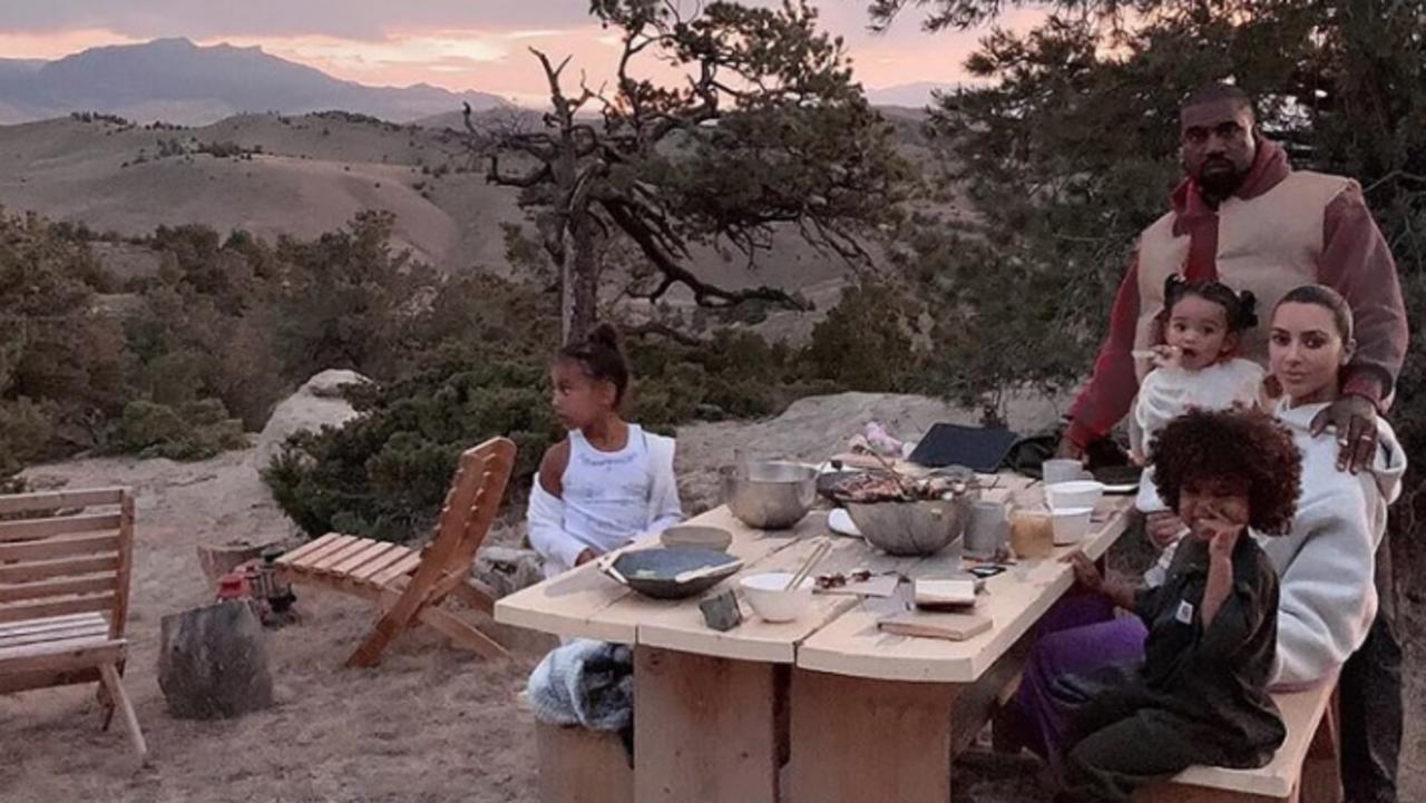 The couple pictured with their kids in Wyoming. Picture: Instagram