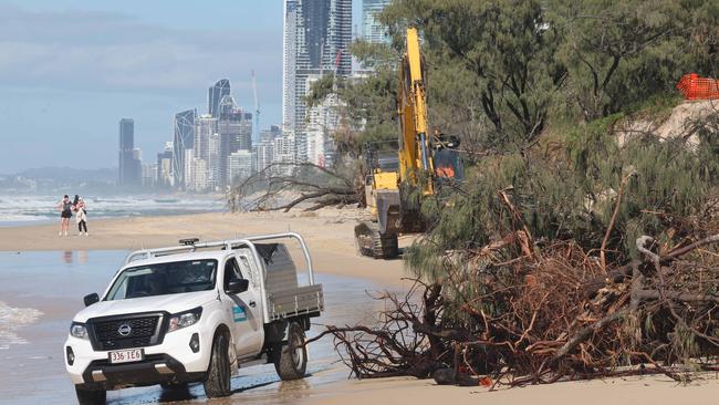 A section of The Spit pathway popular with thousands of walkers has been closed off amid fears it could collapse due to ongoing erosion caused by the high tides, to the dismay of local residents. Picture Glenn Hampson