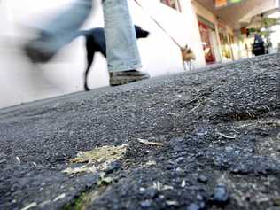 ROUGH DEAL: An uneven section of footpath on Keen St in Lismore. Picture: Marc Stapelberg