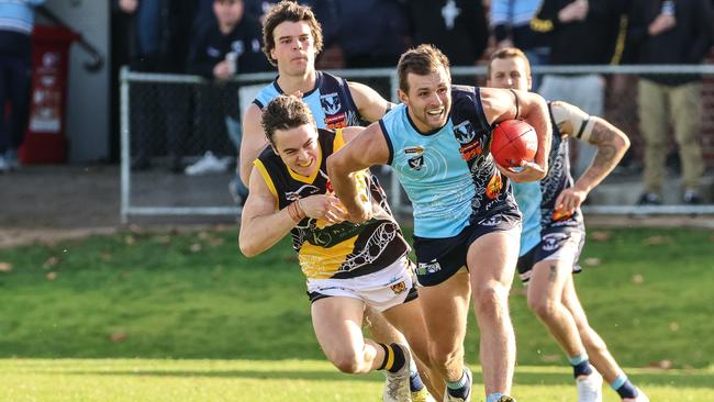 Eaglehawk's Billy Evans playing against Kyneton in the Bendigo league. Picture: SAA Imaging (supplied).