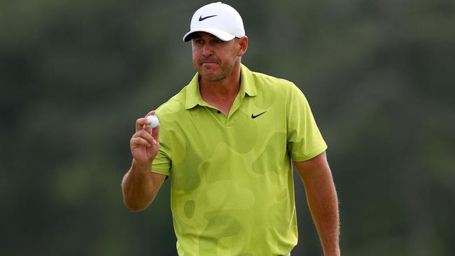 Brooks Koepka is in the equal lead at Augusta. Picture: AFP Images