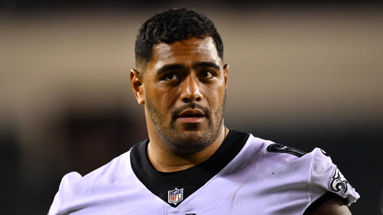 Former rugby league player Jordan Mailata plays for the Philadelphia Eagles in the NFL. Picture: Kyle Ross/Icon Sportswire via Getty Images