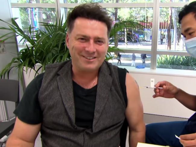 The Today Show host Karl Stefanovic featured in the Channel 9 campaign released in June 2021 getting his COVID-19 vaccination. Image: Channel 9