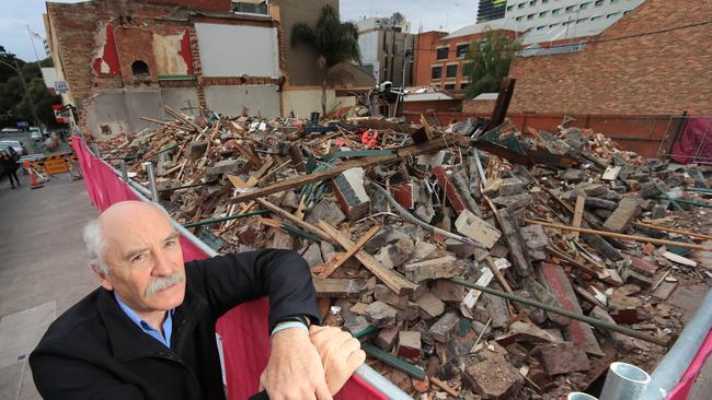 Phil Copsey's family ran the now demolished Corkman Irish pub in the 1940s when it was the Carlton Inn. Mr Copsey is devastated and so are relatives. Picture: Alex Coppel.