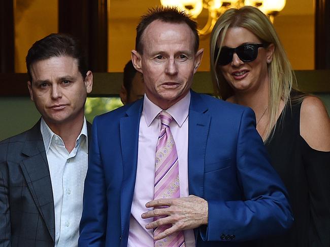 Lawyer Pat Lennon with jockey Danny Nikolic at the Supreme Court. Picture: Ellen Smith